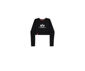 Alpha Industries Basic Cropped Longsleeve Mangas largas Talla L - Negro