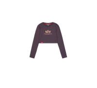 Alpha Industries Basic Cropped Longsleeve Mangas largas Talla M - Ciruela