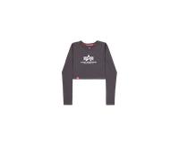 Alpha Industries Basic Cropped Longsleeve Mangas largas Talla XS - Gris