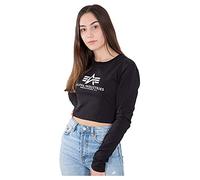 ALPHA INDUSTRIES Basic Cropped LS Wmn, Color 03-Black, Talla M, para Mujer