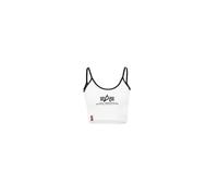 Alpha Industries Basic Mid Logo Cropped Tank Top Camisetas de tirantes Talla M - Blanco