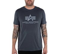 ALPHA INDUSTRIES Basic T-Shirt Reflective Print Camiseta, Grey Black/refl, M para Hombre