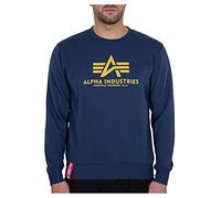 ALPHA INDUSTRIES Basic Sudadera, Hombre, Azul (New Navy/Wheat - 463), L