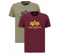 ALPHA INDUSTRIES Basic T 2 Pack 642-olive/burgundy Talla L