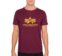 ALPHA INDUSTRIES Basic T-Shirt, Camiseta para Hombre, Rojo (Burgundy 184), Large