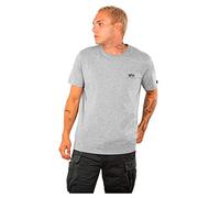 ALPHA INDUSTRIES Basic T Small Logo Camiseta, Gris (Grey Heather-17), L para Hombre