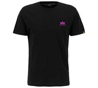 ALPHA INDUSTRIES Basic T Small Logo Camiseta, Negro (Black/Magenta), XL Unisex Adulto
