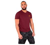 ALPHA INDUSTRIES Basic T Small Logo Camiseta, Rojo (Burgundy-184), L para Hombre