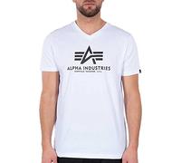 ALPHA INDUSTRIES Basic V-Neck T para Hombre, Talla M, Color White