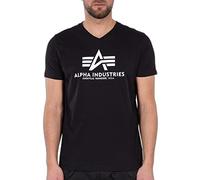 ALPHA INDUSTRIES Basic V-Neck T para Hombre, Talla S, Color Black