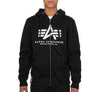 ALPHA INDUSTRIES Basic Zip Sudadera, Negro (Black-03), M para Hombre