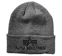 ALPHA INDUSTRIES Beanie - Gorro de Punto 3D, Color Gris