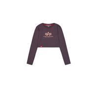 Alpha Industries Basic Cropped Longsleeve Mangas largas Talla S - Ciruela