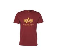 Alpha Industries Basic Big Logo T-Shirt Camisetas Talla 2XL - Rojo Borgoña