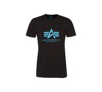 ALPHA INDUSTRIES Basic Camiseta, Negro (Black/Blue-93), L para Hombre