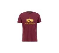 Alpha Industries Basic Camiseta, Hombre, Rojo (Burgundy 184), XL