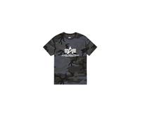 ALPHA INDUSTRIES Camiseta 'Basic Logo Camo' gris / negro / blanco L gris / negro / blanco