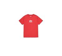 Alpha Industries Camiseta Basic T ML para Hombre Speed Red/White