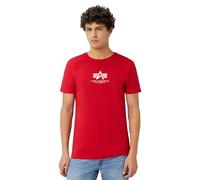 Alpha Industries Camiseta Basic T ML para Hombre Speed Red/White