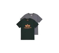 Alpha Industries Camiseta de Hombre Basic T 2 Pack Grey Black/Dark Petrol