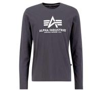 ALPHA INDUSTRIES Camiseta gris oscuro / blanco, Talla M