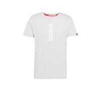 ALPHA INDUSTRIES Camiseta gris claro / blanco, Talla M