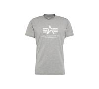ALPHA INDUSTRIES Camiseta gris moteado / blanco, Talla L