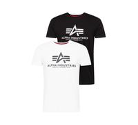 Alpha Industries Basic Big Logo T-Shirt 2 Pack Camisetas Talla 2XL - Negro/Blanco