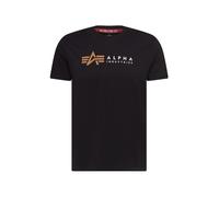 ALPHA INDUSTRIES Camiseta marrón claro / negro / blanco, Talla M
