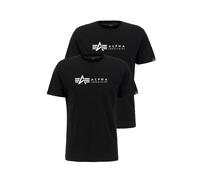ALPHA INDUSTRIES Camiseta negro / blanco Hombre ALPHA INDUSTRIES S negro / blanco