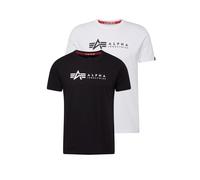 ALPHA INDUSTRIES Camiseta negro / blanco L negro / blanco