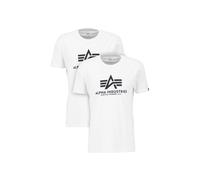 Alpha Industries Basic T-Shirt 2 Pack Camisetas para hombres Talla XS - Blanco