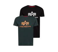 Alpha Industries Basic Big Logo T-Shirt 2 Pack Camisetas Talla 3XL - Negro/Petróleo oscuro