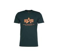 ALPHA INDUSTRIES Camiseta verde oscuro / naranja, Talla S