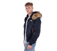 Alpha Industries Chaqueta Bomber con Capucha 45P para Hombre Bombardero y Vuelo, Rep.Blue, S