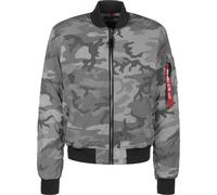 ALPHA INDUSTRIES Chaqueta de entretiempo gris / gris oscuro / rojo rubí / negro, Talla M