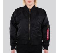 Alpha Industries Chaqueta de mujer MA-1 OS Rev.Fur Mujer Negro/Negro L