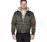 ALPHA INDUSTRIES Flight JacketMA-1 D-Tec Chaqueta, Gris (Black 04), L para Hombre