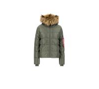 Alpha Industries Chaqueta de invierno Hooded Puffer para mujer Sage-Green