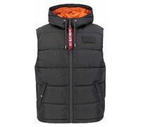 Alpha Industries Hooded Puffer Vest FD 136-greyblack talla M
