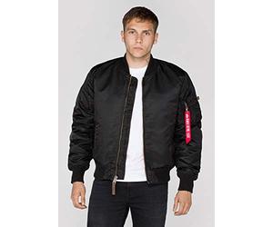 Alpha Industries Industires Mens Orange Forrado MA1 vf59 Chaqueta 03 Black XS