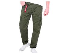 ALPHA INDUSTRIES Jet Pantalones Cargo, Verde (Dark Olive-142), 34 para Hombre