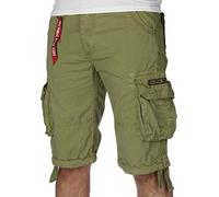 ALPHA INDUSTRIES Jet Pantalones Cortos Cargo, Verde (Dark Olive-142), 34 para Hombre