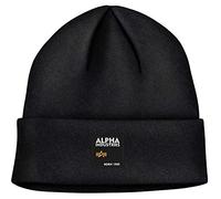 ALPHA INDUSTRIES Label Gorro, Negro (Black-03), Talla única Unisex Adulto