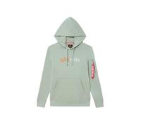 Alpha Industries Label Hoody Sudadera con Capucha para Hombre, Dusty Green, XS
