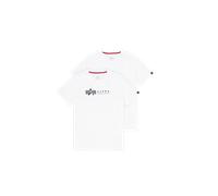 Alpha Industries Label Print T-Shirt 2 Pack Camisetas Talla M - Blanco