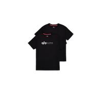 Alpha Industries Label Print T-Shirt 2 Pack Camisetas Talla M - Negro