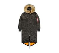 Alpha Industries Long Fishtail Chaqueta Polar para mujer Black Olive M
