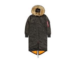 Alpha Industries Long Fishtail Field Jacket Chaquetas de invierno Talla M - Verde oscuro