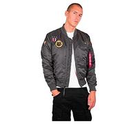 Alpha Industries MA-1 Air Force Chaqueta, Gris (Greyblack-136), S para Hombre